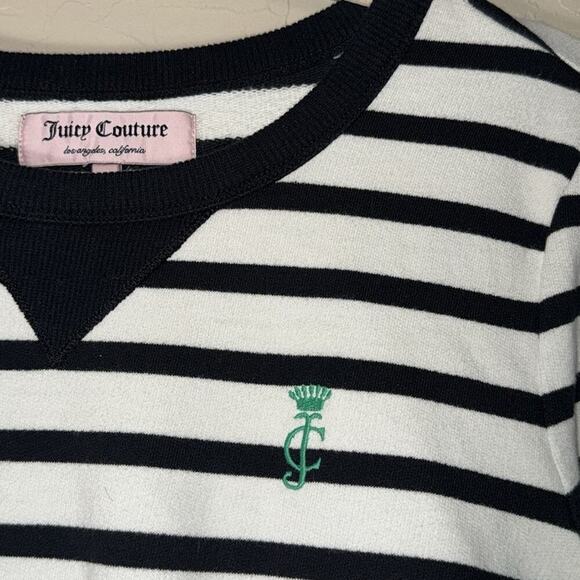 Juicy Couture preppy monogram striped pullover sweatshirt y2k size large - Picture 3 of 9